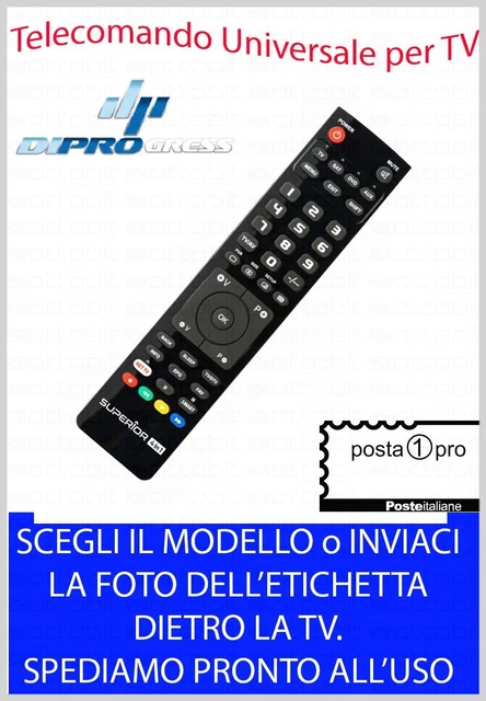TELECOMANDO UNIVERSALE PER DECODER DIGITALE e SAT DIPROGRESS SCEGLI ...