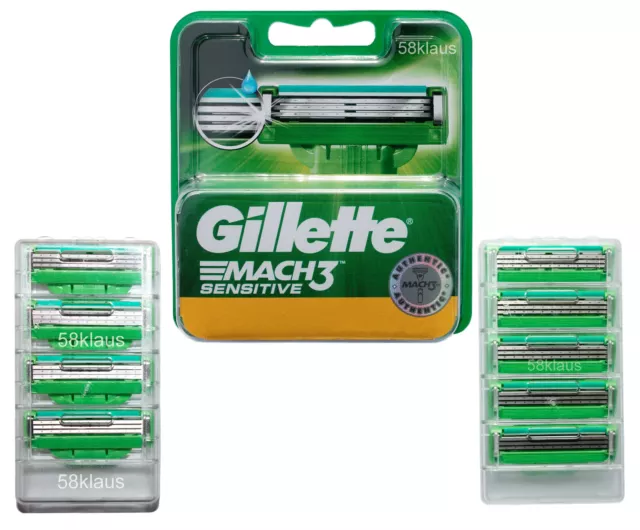 Gillette Mach3 Sensitive Rasierklingen im tKH ohne Verpack 4 5 8 10 12 15 16 20