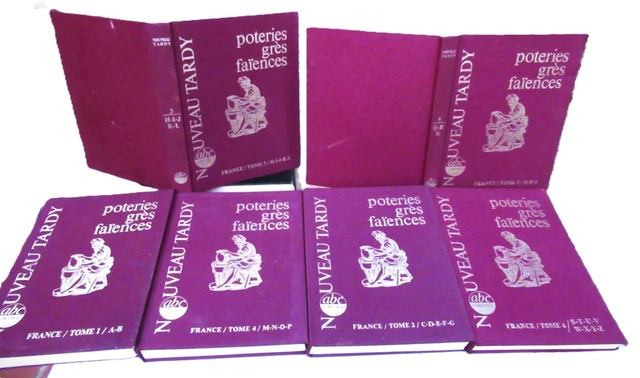 Lot TARDY – Faïences, Grès, Porcelaines – 6 Grands Volumes (complet) – Reliés – Art – 1977-1990