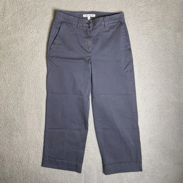 Elizabeth and James Crop Chino Pants Womens 0 Navy Blue Pockets Casual Stretch