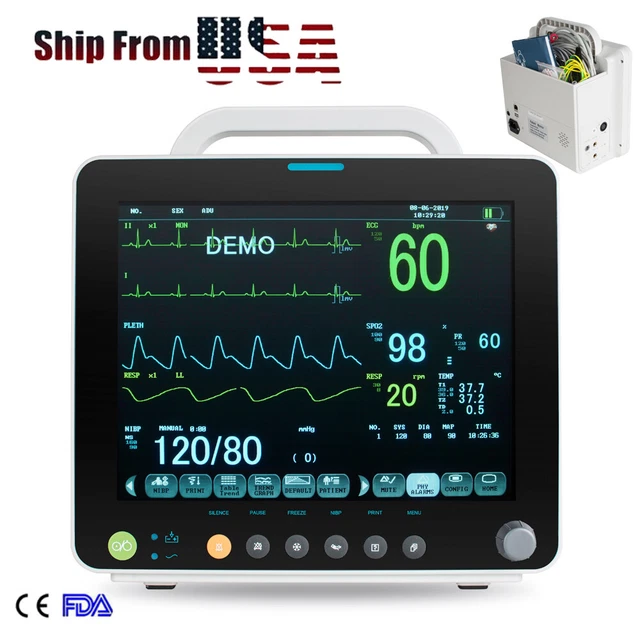 12 PORTABLE 6 PARAMETER Patient Monitor ICU CCU Vital Signs Monitor