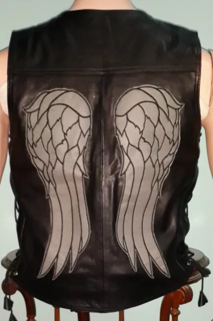 The Walking Dead Governor - Daryl Dixon Angel Wings Leather Vest Jacket