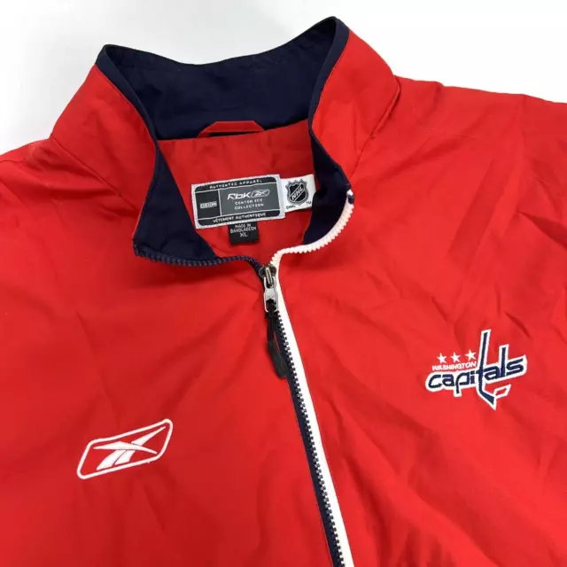 Washington Capitals NHL Reebok Full Zip Lined And Vented Windbreaker Men XL Red