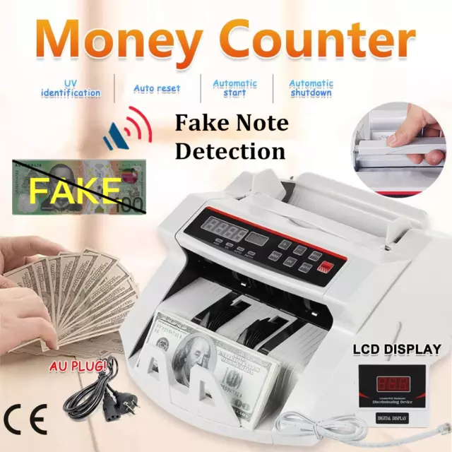 Australian Money Bill Banknote Cash Counter Machine Digital Display Fake Note