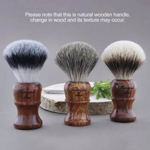 Wood Handle Badger & Vegan Hair Shaving Brush for Men's by HARYALI LONDON