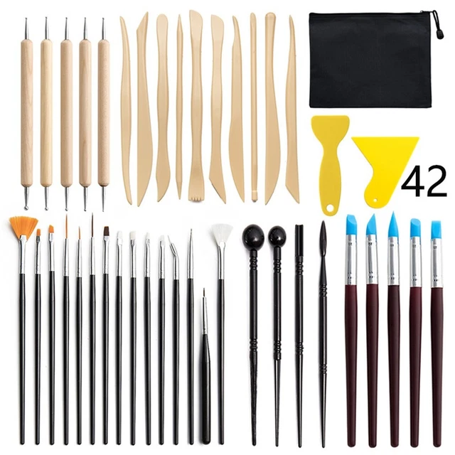 Kit Outils Sculpture 62 Pièces - Pour Poterie, Argile, Modelage, Avec Sac De Rangement, Pour Débutants Et Pros