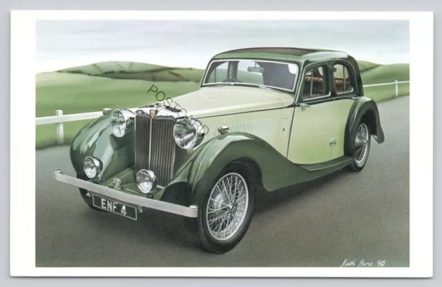 Postcard Classic Car MG Two Litre SA 1938 Watercolour by Keith Hume  (C19)