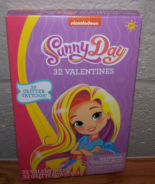 Valentines Day Cards (Box of 32) Nickelodeon Sunny Day with Tattoos