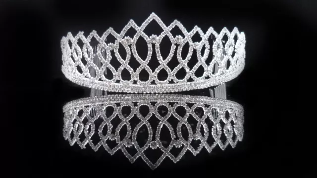 Grosses Diadem Tiara Haarschmuck Krone Strass Brautschmuck Hochzeit Haarreif