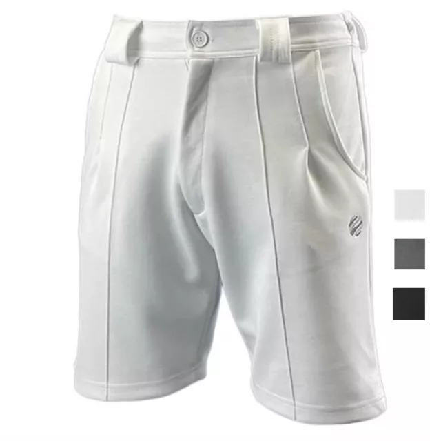 Lawn Bowls Sport Shorts Bowling Mens Elastic Waist Golf  Outdoor Grey White Zip