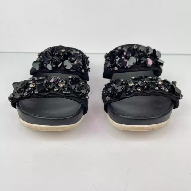 Ash Size 37 Slide Sandals Oman Flowers Embellished Shoes Women's US 6.5-7 3