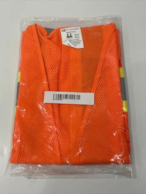 Safety Vest by CJ Type R Class 2 Zip Front Size XL