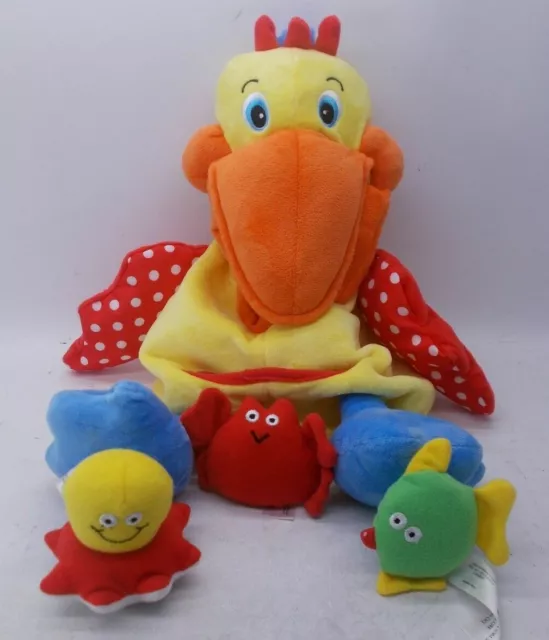 Melissa & Doug K's Kids Hungry Pelican Plush Baby Toy Crinkles Rattles Colorful