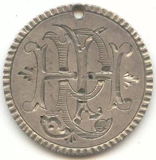 1888 Seated Liberty Dime Love Token, Letters H P J