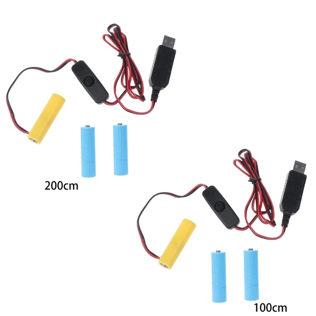 AA Battery USB Power Supply Adapter Cable with Switch Replace 3 AA LR6 Battery
