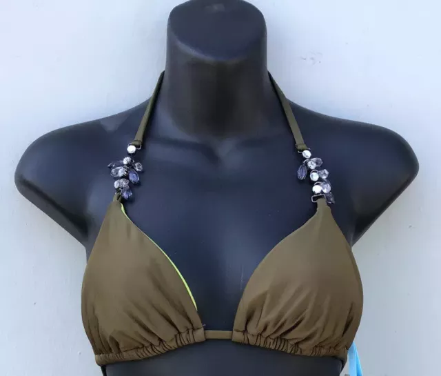 LUXE by Lisa Vogel Olive Bikini Top (Size 8) NWT