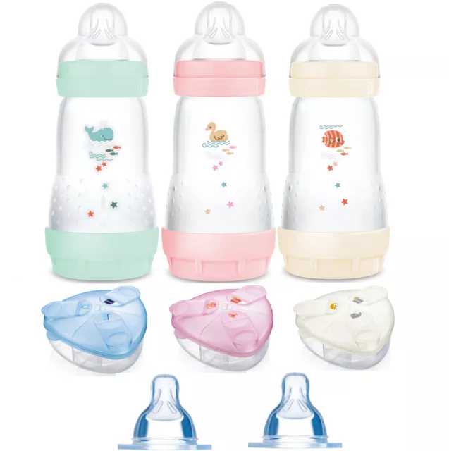 MAM Anti Colic Flasche 260 ml - Set mit Sauger und/oder Milchpulverspender *NEU*