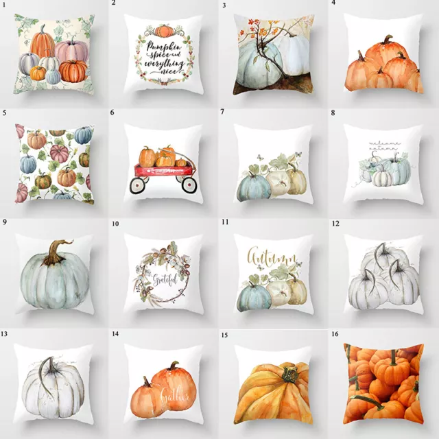 2/1x Pumpkin Pillow Case Waist Throw Halloween Cushion Cover Sofa Home Decor