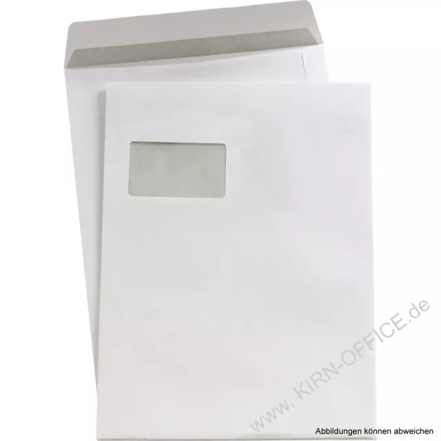Versandtaschen C4 mit Fenster WEISS Umschlag Briefumschlag 90g/m² weiß