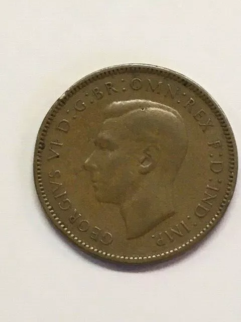 Great Britain 1939 One Farthing King George VI Coin KM 843