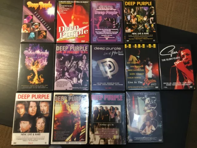 Deep Purple DVD Lot of 13 Different Concert DVD's LIKE NEW Lot!
