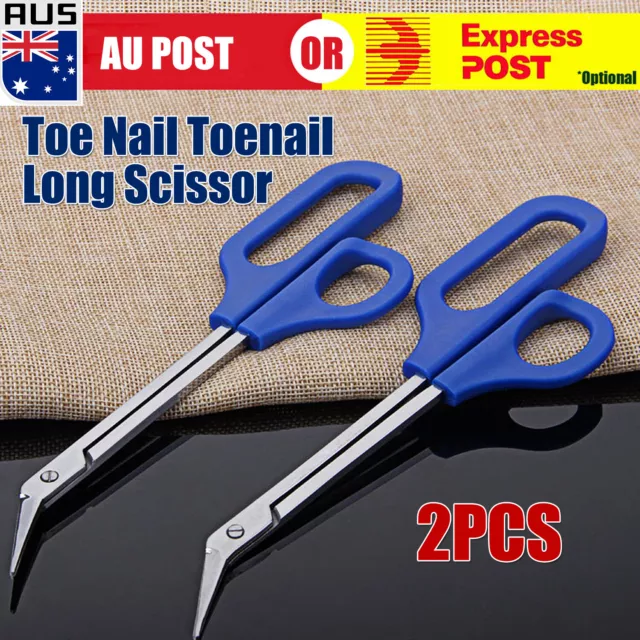 2XEasy Grip Toenail Scissors Clippers Long Reach Toe Nail Trimmer Cuticle Cutter