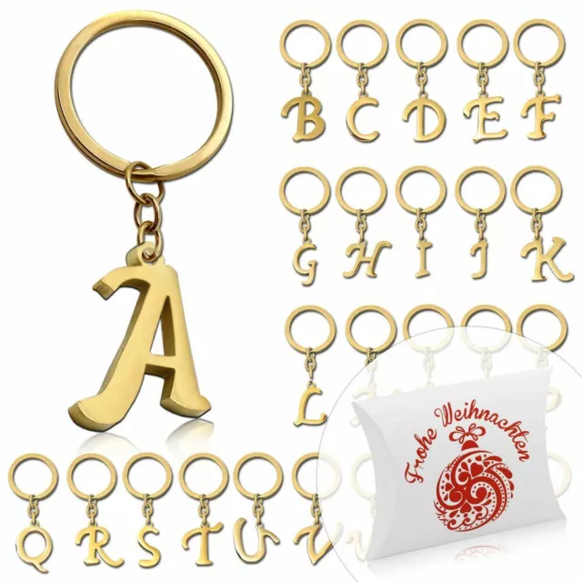 Porte clé lettre alphabet dorée