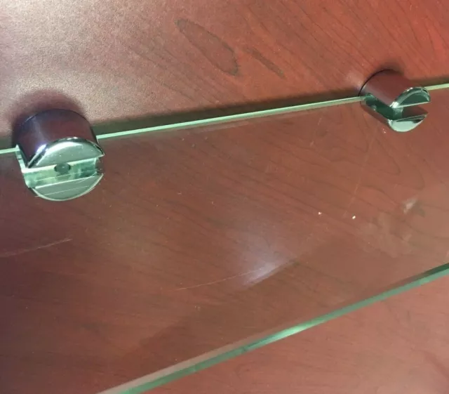 Glass Shelf Brackets - 1 Pair - Polished Chrome - Made from Solid Brass Material