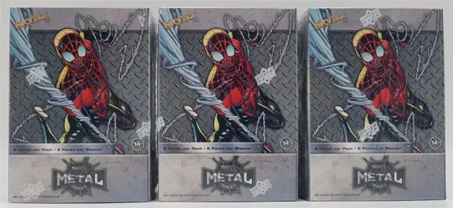 3x Marvel Spider-Man Metal Universe Trading Cards Blaster Box Upper Deck