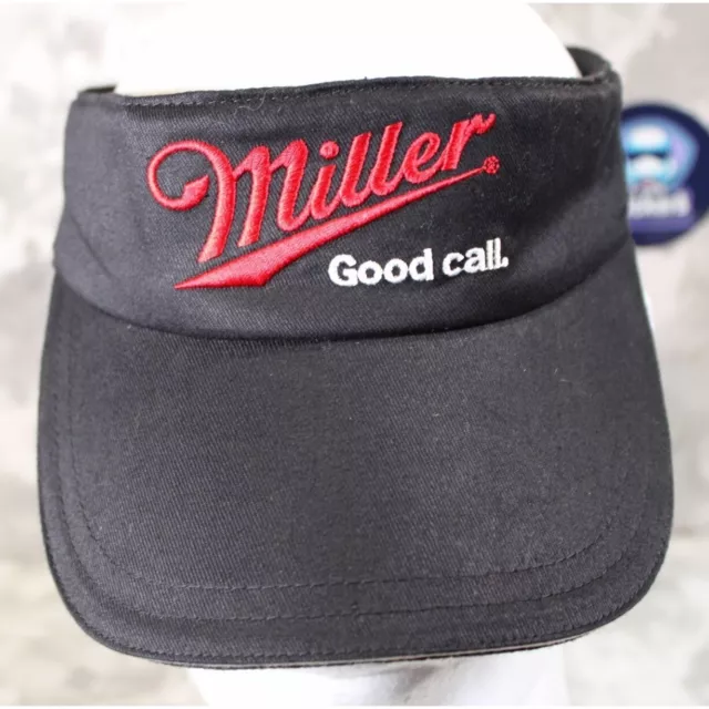 Miller Beer Spell Out Visor Good Call Ohio Black Red Licensed Golf Cap Poker Hat