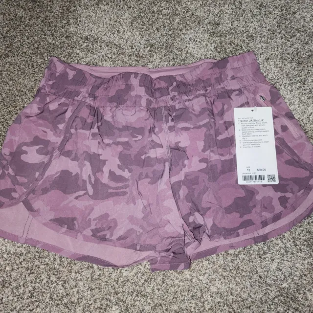 NEW LULULEMON Speed Up 4 Short 12 TALL Incognito Camo Pink Taupe