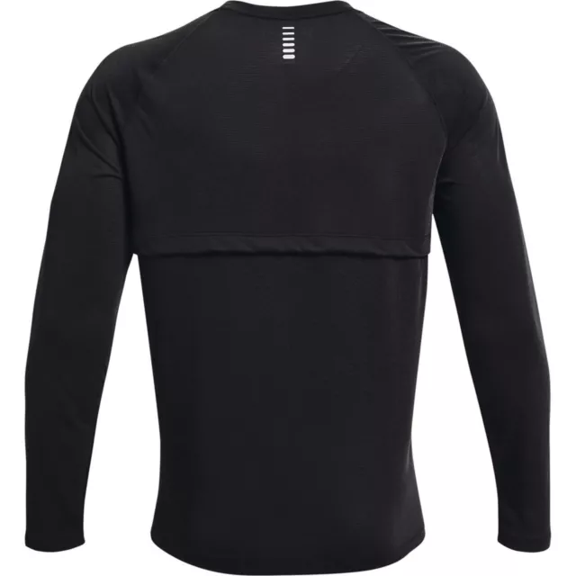 Under Armour Streaker langärmeliges Top HeatGear passend schwarzes Shirt groß 2