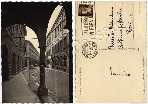 Cartolina di Cesena, corso Garibaldi - Forlì Cesena
