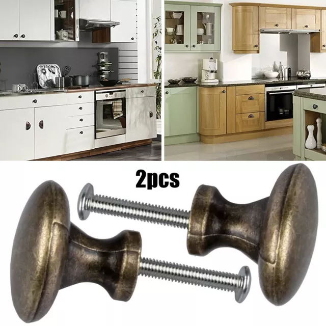 Boutons de traction ronds classiques en bronze pour armoires de cuisine et vanit