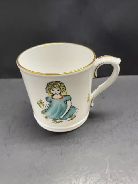 Vintage Royal Worcester mondays Child is fair of face Gold Rimmed Mug Hand Paint