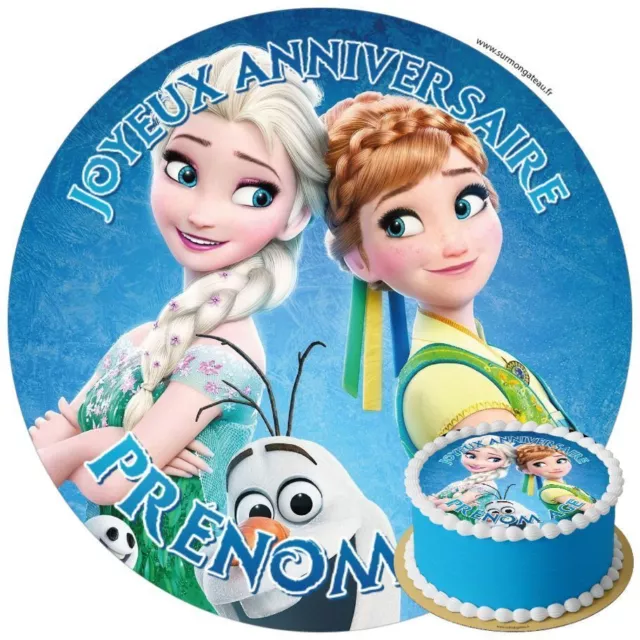 Reine des neiges Décoration de gâteau comestible disque Azyme Sucre personnalisé