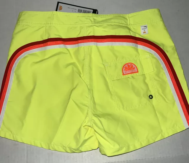 Sundek Swim Trunks Men's Yellow Rainbow Board Shorts Surfing Size 32-NWT