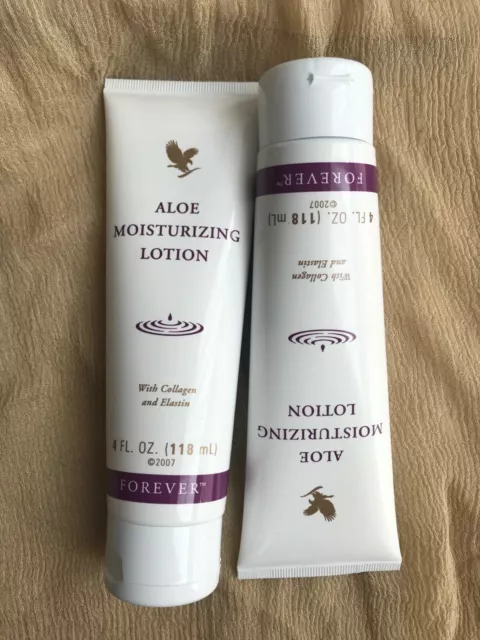 3x FOREVER ALOE MOISTURISING LOTION 118ml Collagen Elastin pH balance Vegetarian