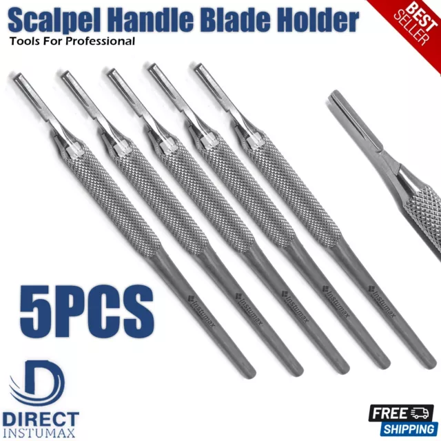 5Pcs Surgical Blades BP handle Scalpel Handle #3 Medical Dental blade holder