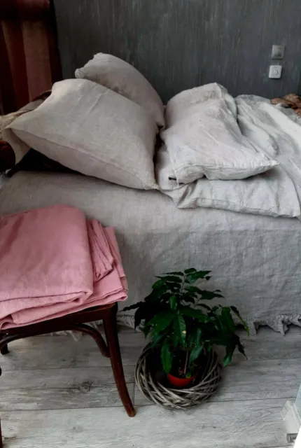 Linen duvet cover and two pillowcases queen king linen bedding linen set natural