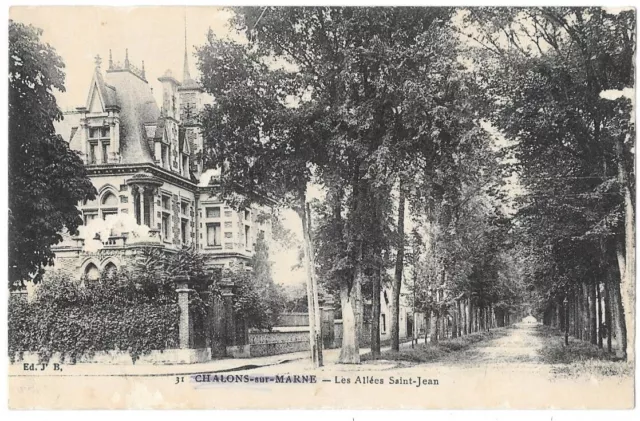 CHALONS sur MARNE 51 Les Allées St-Jean. La Marne CPA écrite le 28 Mars 1917