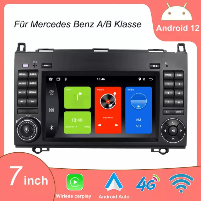 Für Mercedes Benz A/B W169 W245 W639 Android 12 Autoradio Navi CarPlay Bluetooth