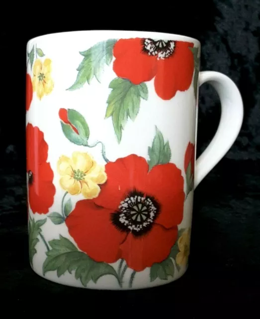 Roy Kirkham MONET Red Poppies Vintage Fine Bone China Coffee Mug Poppy Art 1992