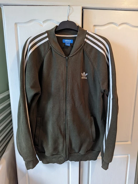 Top Adidas verde cerniera completa da uomo taglia large