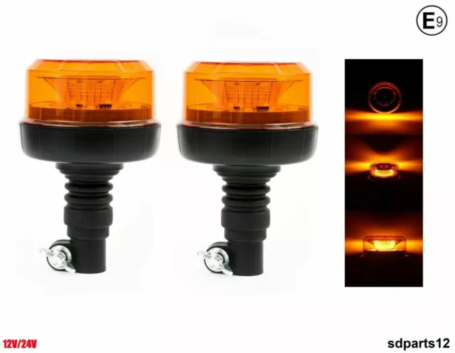 Lampeggiante LED Arancione Magnetico Basso Girofaro 12V 24V Omologato 3  Lampeggi