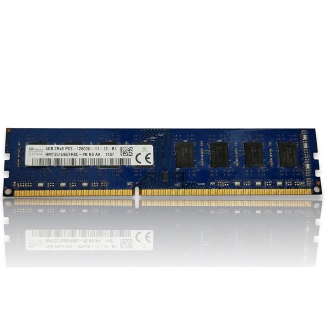 Barrette Mémoire RAM SK Hynix 8 Go (2x4 Go) DDR3 PC3-12800U - Serveur/PC Bureau - Occasion