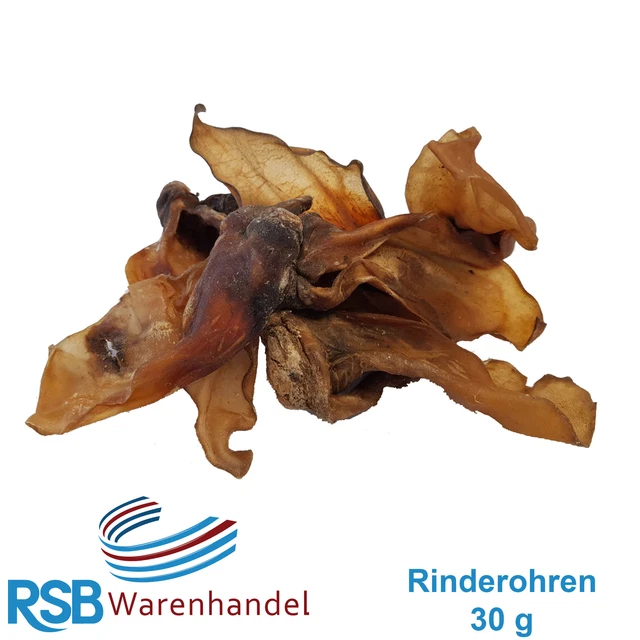 100 Stück Rinderohren ca 3 kg Kauartikel 3000 g Hundefutter Ohr Rind Lecker.Pet®