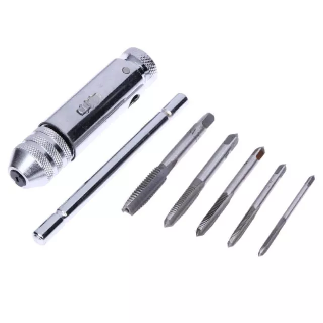 Durable Adjustable T Handle Tap Wrench with 5pcs M3 M8 Metric Screw Taps Combo