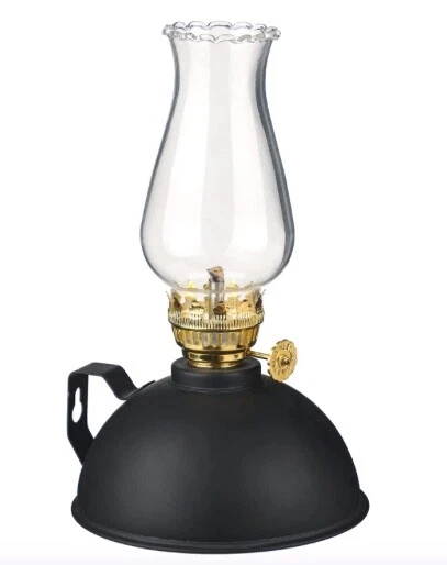 Amanigo Öllampe 19cm - Metall Mit Glas Für Camping & Deko