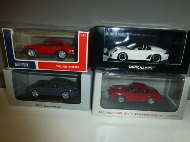 Lot 4 Porsche 911 Minichamps / Norev / Herpa 1/43